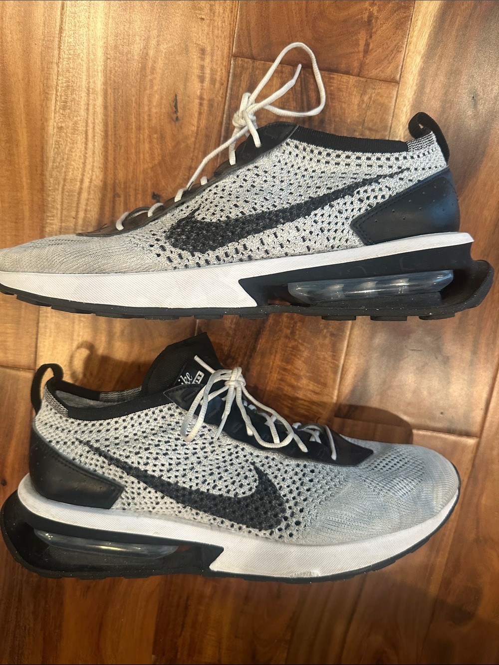 Nike Air Max Flyknit Racer Men's Running Shoes - White/Black